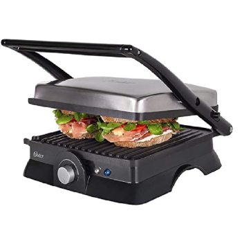 Grill Elétrico Multiuso, Preto e Inox, 110v, Oster