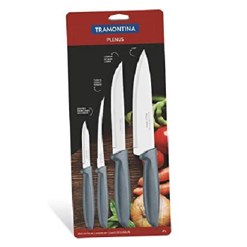 Jogo De Facas 4 Peças Tramontina Cinza