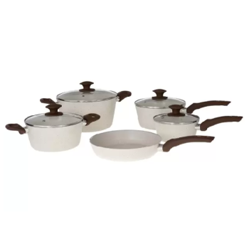 Jogo de Panelas Brinox Revestimento Cerâmico – de Alumínio Vanilla 5 Peças 4,5mm Optima