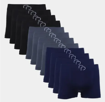Kit Cuecas Boxer RP Basic Com 12 Peças