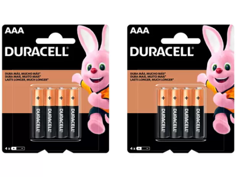 Kit com 8 Unidades de Pilha Alcalina AAA Duracell