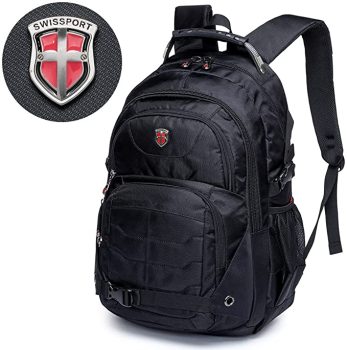 Mochila Executiva Swissport Cabo de Aço Impermeável Trabalho Notebook Resistente