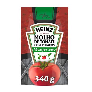HEINZ – Molho de Tomate com Pedaços, Sabor Manjericão, Sachê 340g