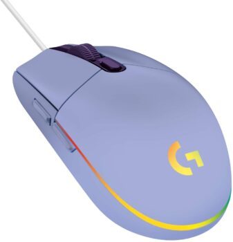 Mouse Gamer Logitech G203 Lightsync Rgb, Efeito de Ondas de Cores, 6 Botões Programáveis e Até 8.000 DPI – Lilás
