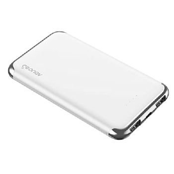 Carregador Portátil Universal 6.000mAh, 2 portas USB 2.1A, Led Indicador de bateria, Branco, PB6kWT, Geonav