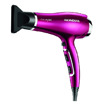 Secador de Cabelos Mondial, Chrome Pink, 110V, 2000W – SC-36