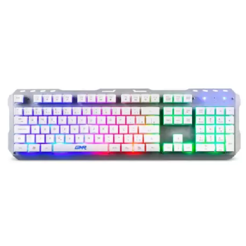 Teclado Gamer Multilaser, LED Rainbow, Base Metálica, ABNT2, Branco – TC259