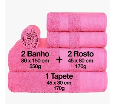 Jogo C/5 Toalha De Banho – Gigantes – 500 G/m² Top – Luxo