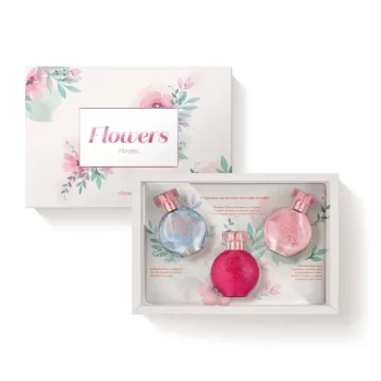 Kit Presente Floratta Desodorante Colônia: Floratta Blue 30ml + Floratta Rose 30ml + Floratta Flores Secretas 30ml