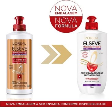 Creme Para Pentear Reparação Total 5 Extra Profundo Elseve L’Oréal Paris 250 ml, L’Oréal Paris, Branco, 250ML