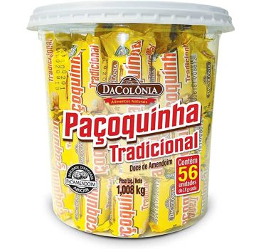 Paçoca Rolha Tradicional Pote C/56 Un Dacolonia
