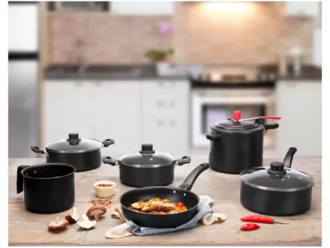 Jogo de Panelas Eirilar Antiaderente de Alumínio – Preto 6 Peças 1595