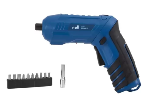 Parafusadeira Nell a Bateria 3.6V 1/4” – 250RPM + 12 Peças