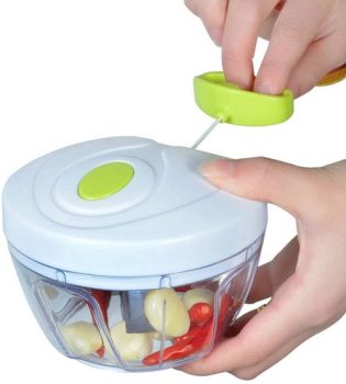 Processador Triturador Manual De Alimentos 3 Lâminas