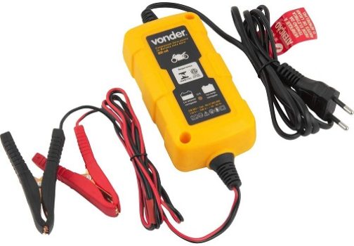 Carregador inteligente de bateria 127 V~ – 220 V~, moto, CIB 003, Vonder