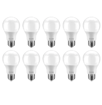 Kit Lâmpadas LED 10 Unidades Branca E27 9W – 6500K Elgin Bulbo A60