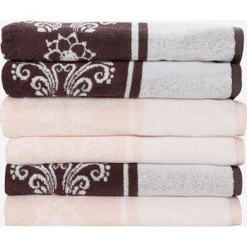 Jogo de Toalha Banhão Arizona Vinho/Rosa 5 Peças 100 Algodão – Casa & Conforto
