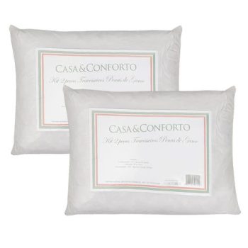 Kit Travesseiro Pena de Ganso com 2 Peças – Casa e Conforto