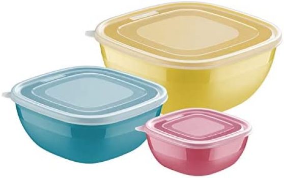 Jogo de Potes 3 Peças Tramontina Mixcolor Colorido Polipropileno