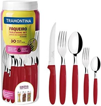 Tramontina FAQUEIRO INOX 30PC IPANEMA VERMELHO