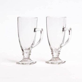 Kit Com 2 Canecas Taça Xícara De Vidro Capuccino Chocolate Frappe Frapé Frapê 265 ml