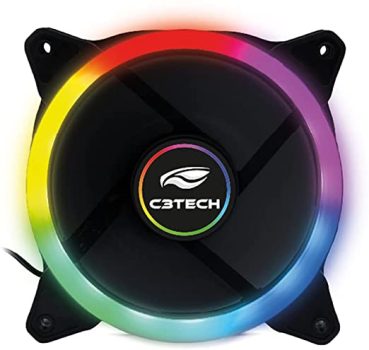 Cooler Fan C3Tech Gaming F7-L120M 12cm – Com iluminação RGB 12v 1200RPM Multicor