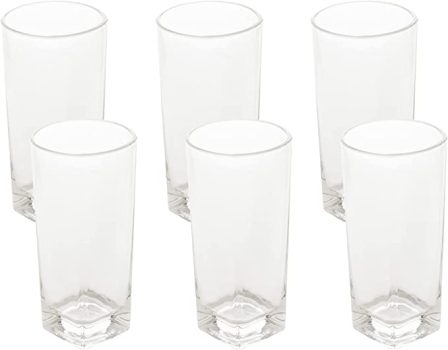 Conjunto 6 Copos Altos de Vidro Square Lyor Transparente 300Ml