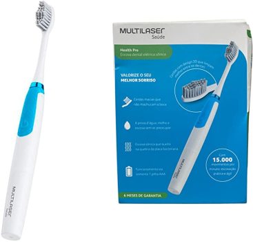 Escova Dental Multilaser Elétrica Vibratória Health Pro Branca – HC102, Multilaser, HC102, Branco