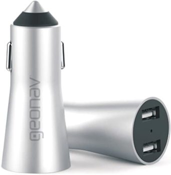 Carregador Veicular 2 USB, Alumínio, CH34AL, Geonav