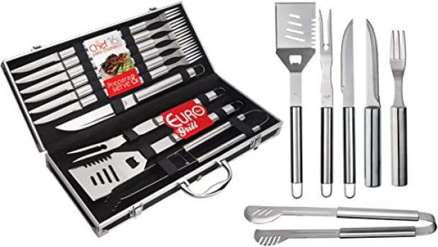 Conjunto para Churrasco Chef com Maleta 16 Peças, Euro, BBQ6108, Euro Home