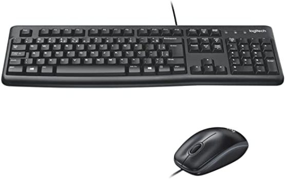 Combo Teclado e Mouse com fio USB Logitech MK120 com Design Confortável, Durável e Resistente à Respingos e Layout ABNT2