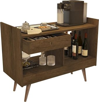 Aparador Bar 4064 Pé Madeira Gaveta Abertura Ambos os Lados