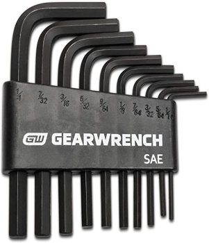 GEARWRENCH Conjunto de chaves sextavadas SAE de braço curto, 10 peças – 83500