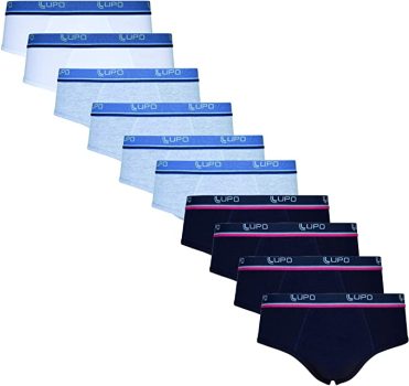 Kit com 10 Cuecas Slip em Algodão, Lupo, Masculino