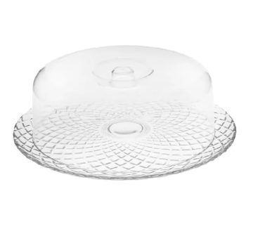 Boleira de Vidro Redonda com Tampa Plástico – Ruvolo New Gourmet Bali 32,5cm