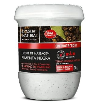 Creme de Massagem Pimenta Negra, D’agua Natural, 650 g