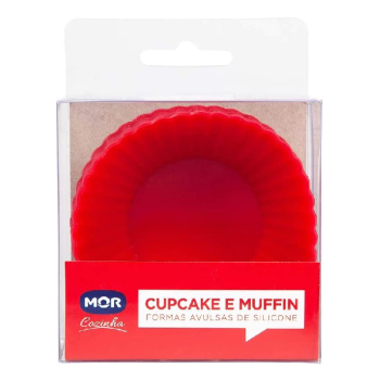 Cupcake e Muffin Formas Avulsas Silicone, Mor, Vermelho, 12 Unidades