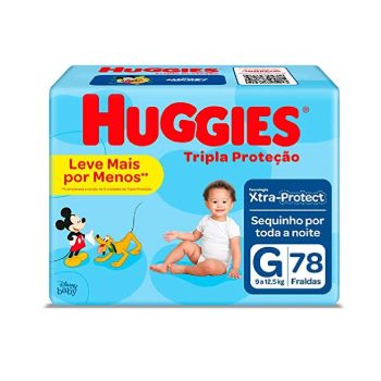 Fralda Huggies Tripla Proteção G – 78 Fraldas