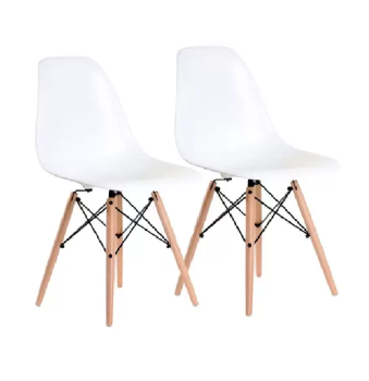 Jogo de Cadeiras Pé Palito Assento Branco – EAM-BR1 AC Comercial