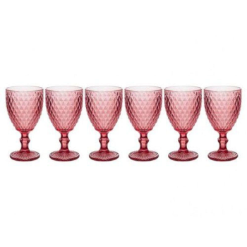 Jogo de Taças de Vidro 6 Peças 300ml – Vermelho