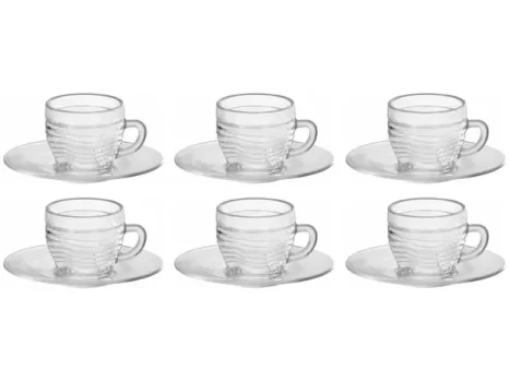 Jogo de Xícaras de Café 93ml Wheaton Crystal – 6 Peças