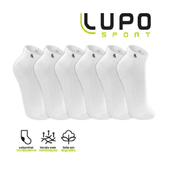 Kit Com 6 Meias Basicas Casual Sport Cano Curto Algodão Lupo