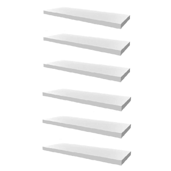 Kit 6 Prateleiras 50×20 MDF Branco com Suporte Flutuante Invisível