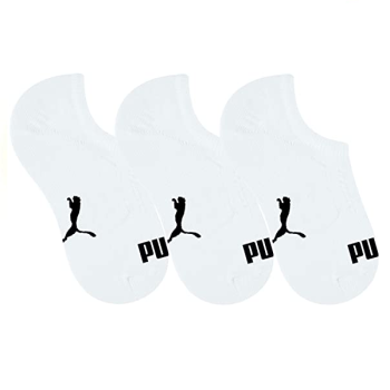 PUMA Kit C/ 3 Pares, Meias Adulto Unissex, Branco (White), 29-34