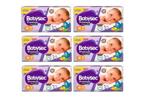Kit Fraldas Babysec Galinha Pintadinha – Tam. M 5 a 9,5kg 6 Pacotes com 34 Unidades Cada