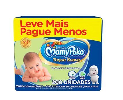 Lenço Infantil Mamypoko Com 200 Toque Suave, MAMYPOKO, Branco, 200 Unidades