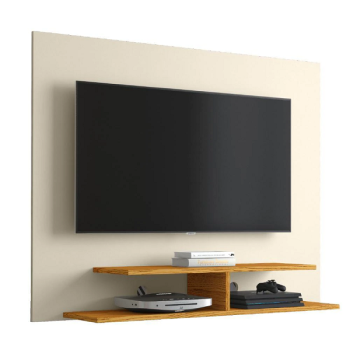 Painel Para TV Smart até 50 Polegadas Domus Off White / Freijó