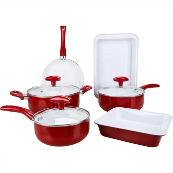 Jogo de Panelas 6 Peças Ceramic Chef Rosa Escuro – Classic Home