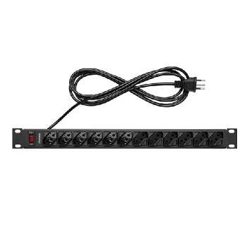 Intelbras Protetor Eletrônico com 12 Tomadas para Rack EPR 212 Preto Médio