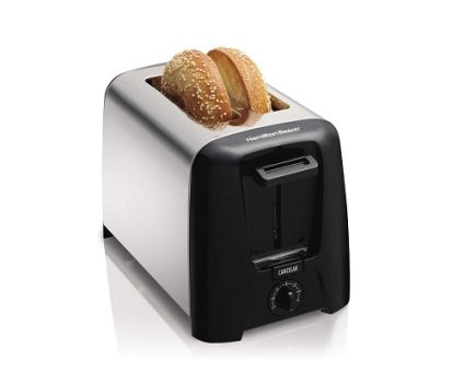 Torradeira Elétrica Cromada/Preta, 110v, Hamilton Beach